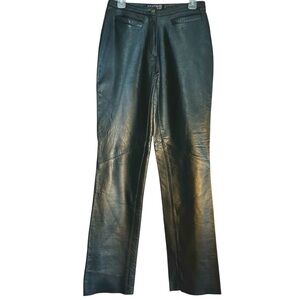 Leather Limited Genuine Leather Straight leg Pants Dark Brown Sz 10